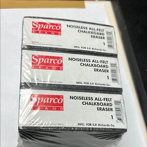 NEW Lot Set of 12 Sparco Noiseless All-Felt Chalkboard Eraser NEW In Package NEW